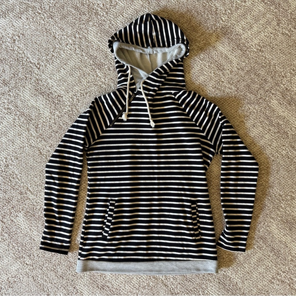 Ampersand Ave Black & White Striped Hoodie